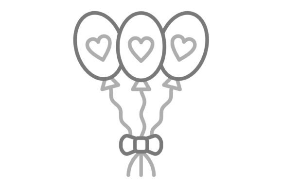 Balloons Greyscale Line Icon: A Versatile Asset for Modern Design