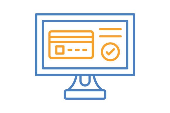 Card Payment Blue & Orange Line Icon: A Designer's Essential Asset