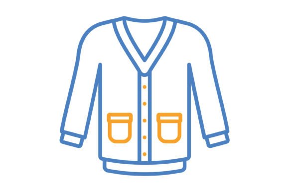 Cardigan Blue & Orange Line Icon: A Designer's Practical Asset