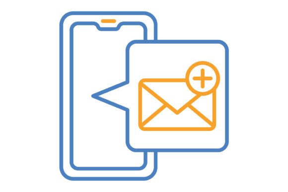 Email Blue & Orange Line Icon: A Modern Design Asset