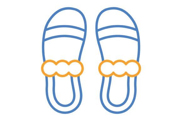 Slippers Blue & Orange Line Icon: A Designer's Practical Asset