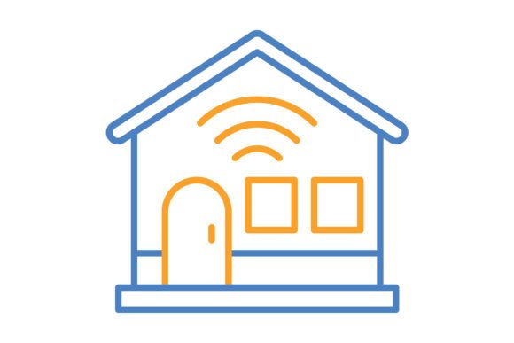 Smart House Blue & Orange Line Icon: A Modern Design Essential