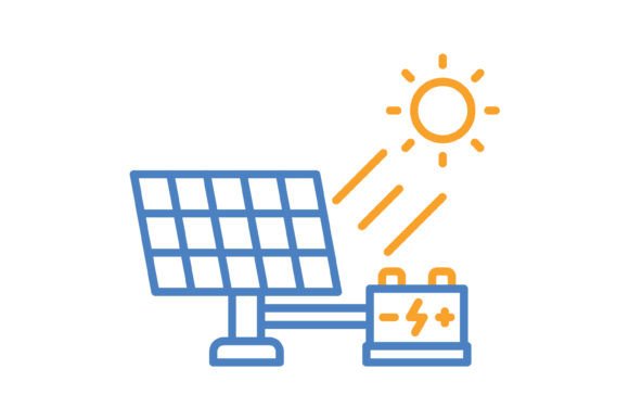 Solar Energy Blue & Orange Line Icon: A Designer's Guide