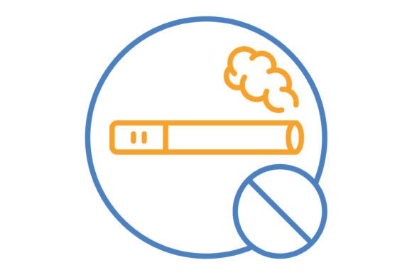 Visual Communication: The No Smoking Blue & Orange Line Icon