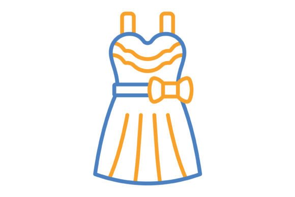 Wedding Dress Blue & Orange Line Icon: A Designer's Essential Asset